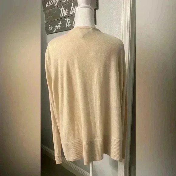 Lane Bryant V neck button up sweater cardigan in beige Women’s size 22/24w - Picture 5 of 7